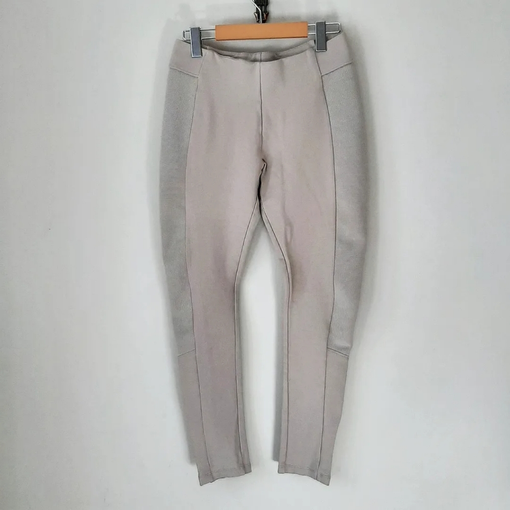 Beige Riding Leggings With Zippers